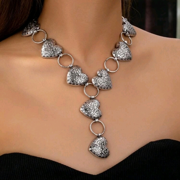 Vintage Carved Heart Necklace - Picture 2 of 7